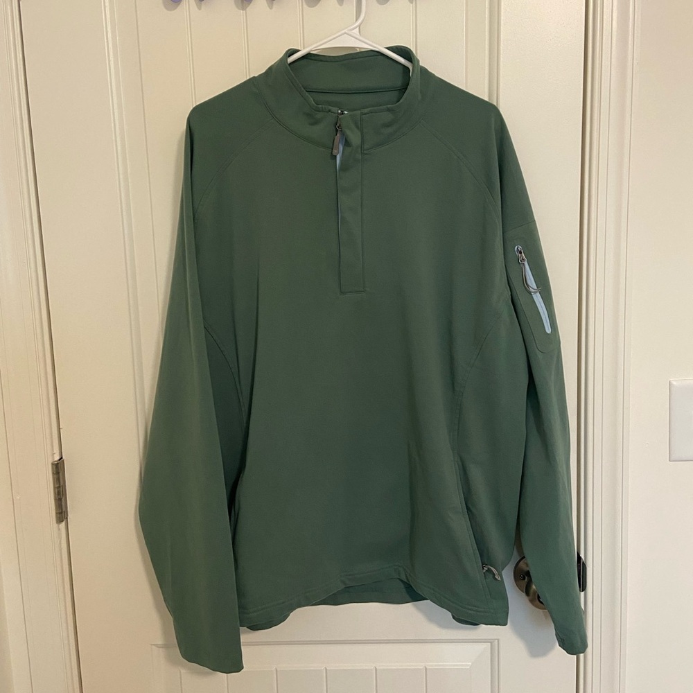 NWOT Peter Millar Crown Sport men’s green‎ quarter zip golf jacket pockets 2XL